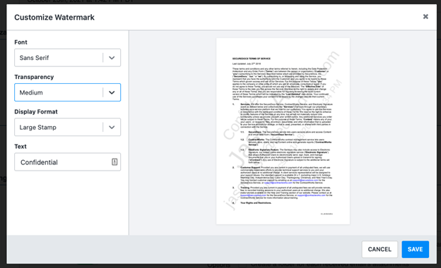 SecureDocs - How to Customize Watermarks