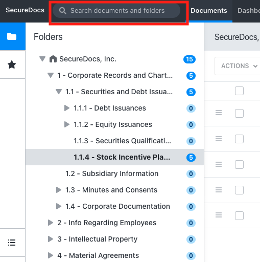 SecureDocs - How to Search for a Document