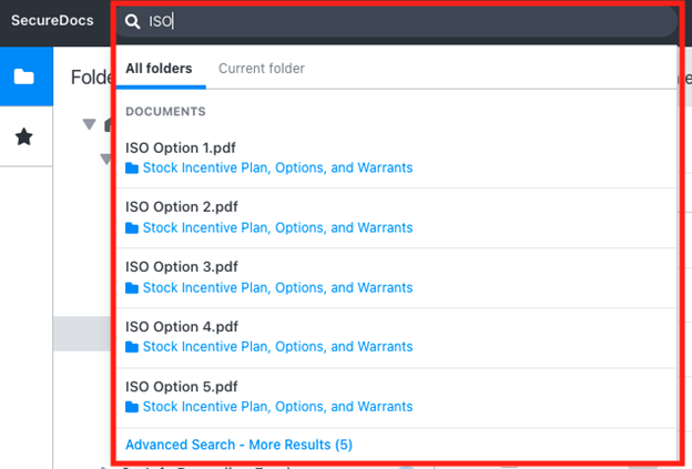 SecureDocs - How to Search for a Document