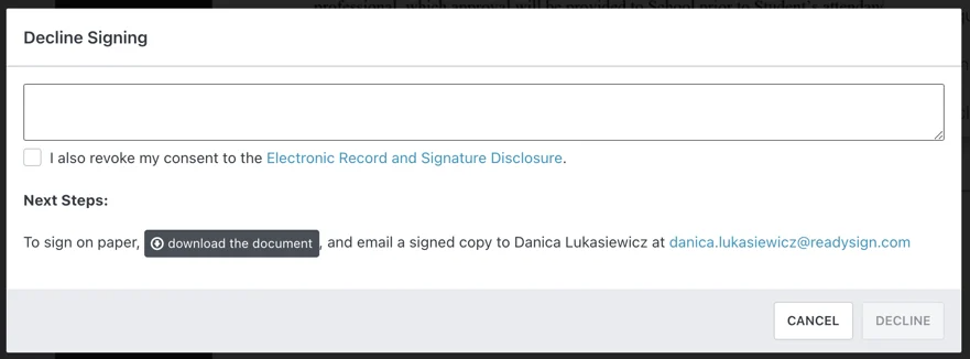 ReadySign - Signing a Document