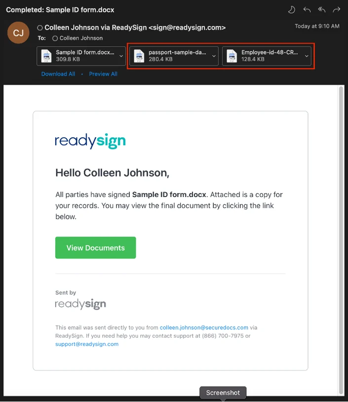 ReadySign - Adding Attachments to Documents
