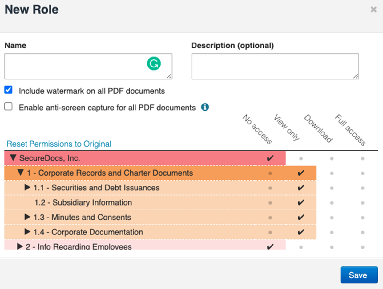 SecureDocs - How to Create Custom Permissions Roles