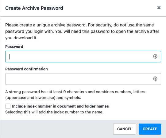 SecureDocs - Create a Room Archive