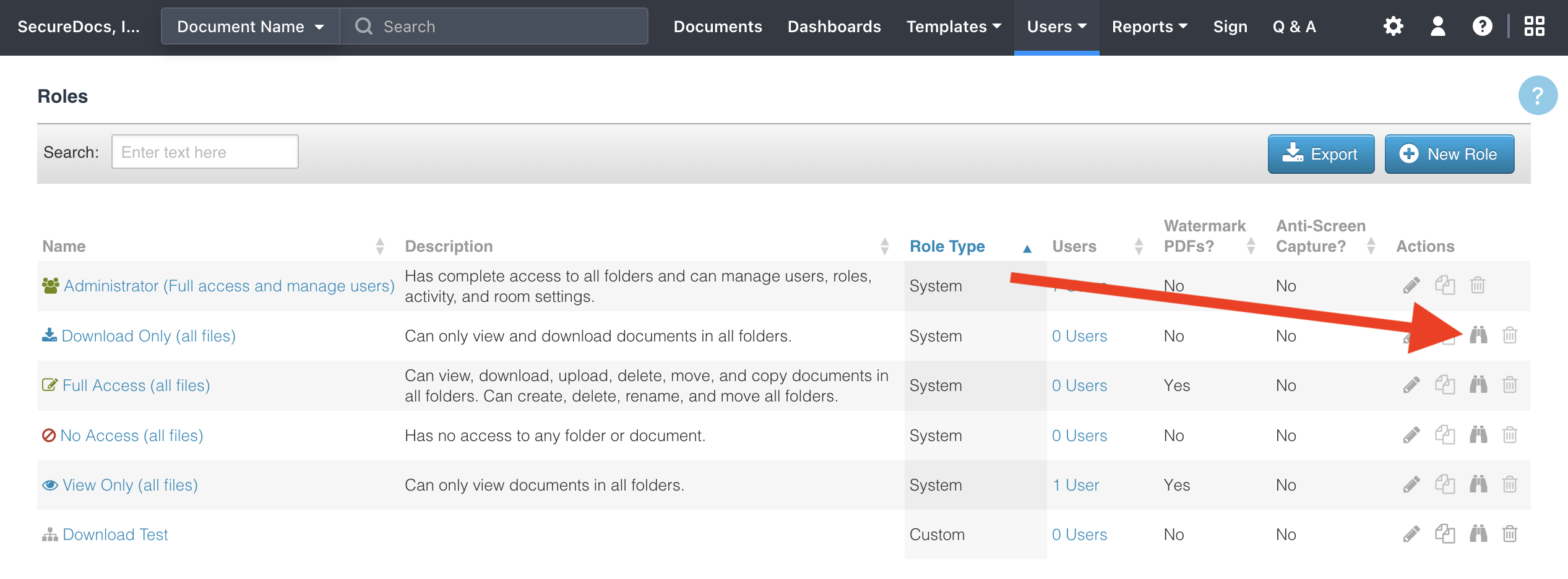 SecureDocs - How to Preview What a Role Can See