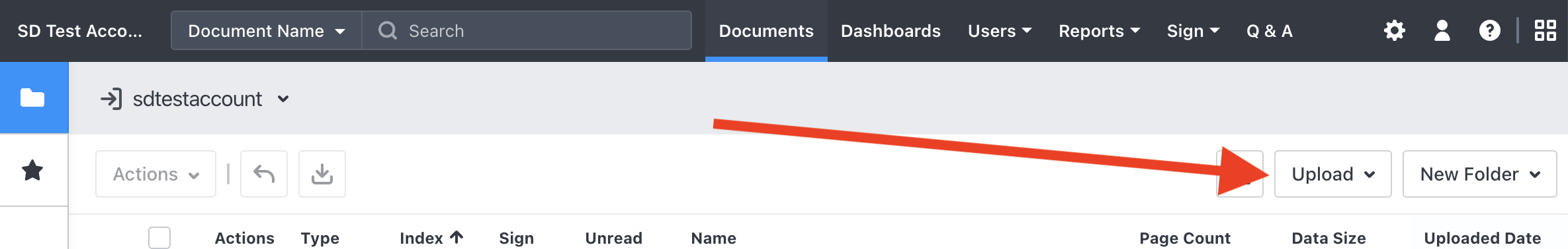 SecureDocs - Upload a Document or Folder